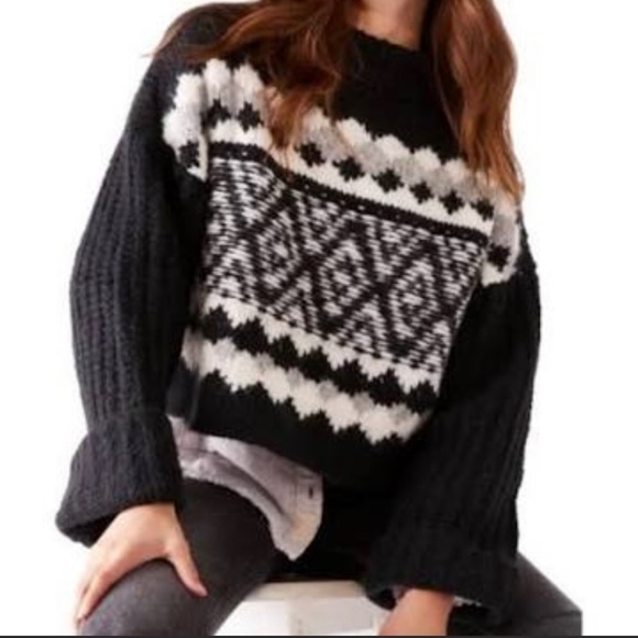 NWT ⚜️🖤⚜️ FREE PEOPLE Alpine pull over mock neck sweater size S wool and alpaca - Picture 17 of 17